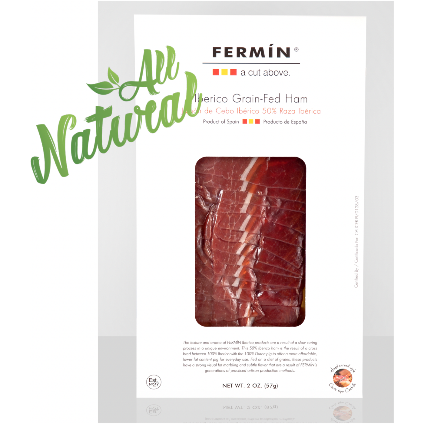 Fermin - 50% Iberico Grain-Fed Ham Sliced - F02512 - (2 oz)