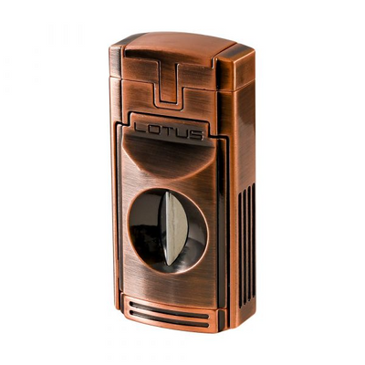 Lotus Duke Triple Torch Lighter with V Cutter Copper